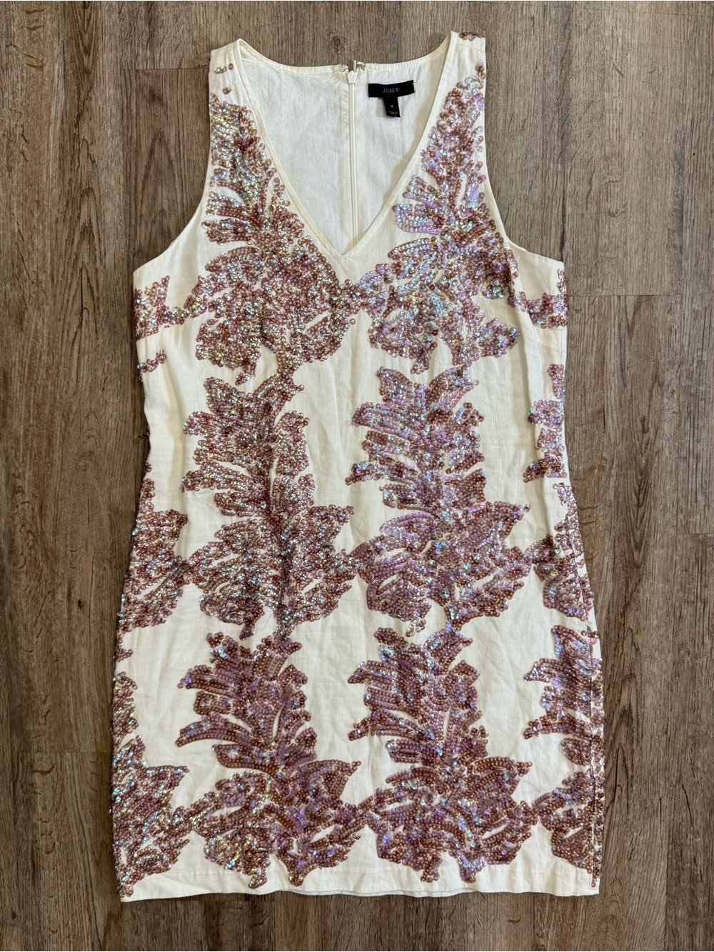 J. Crew • Iridescent Sequin Linen Blend Dress